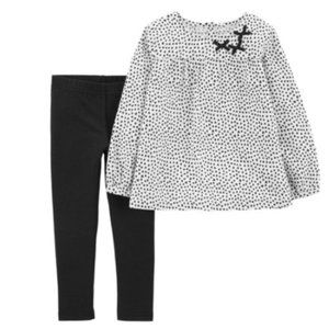 Carter’s 🖤 Heart Print Top & Leggings 2PC